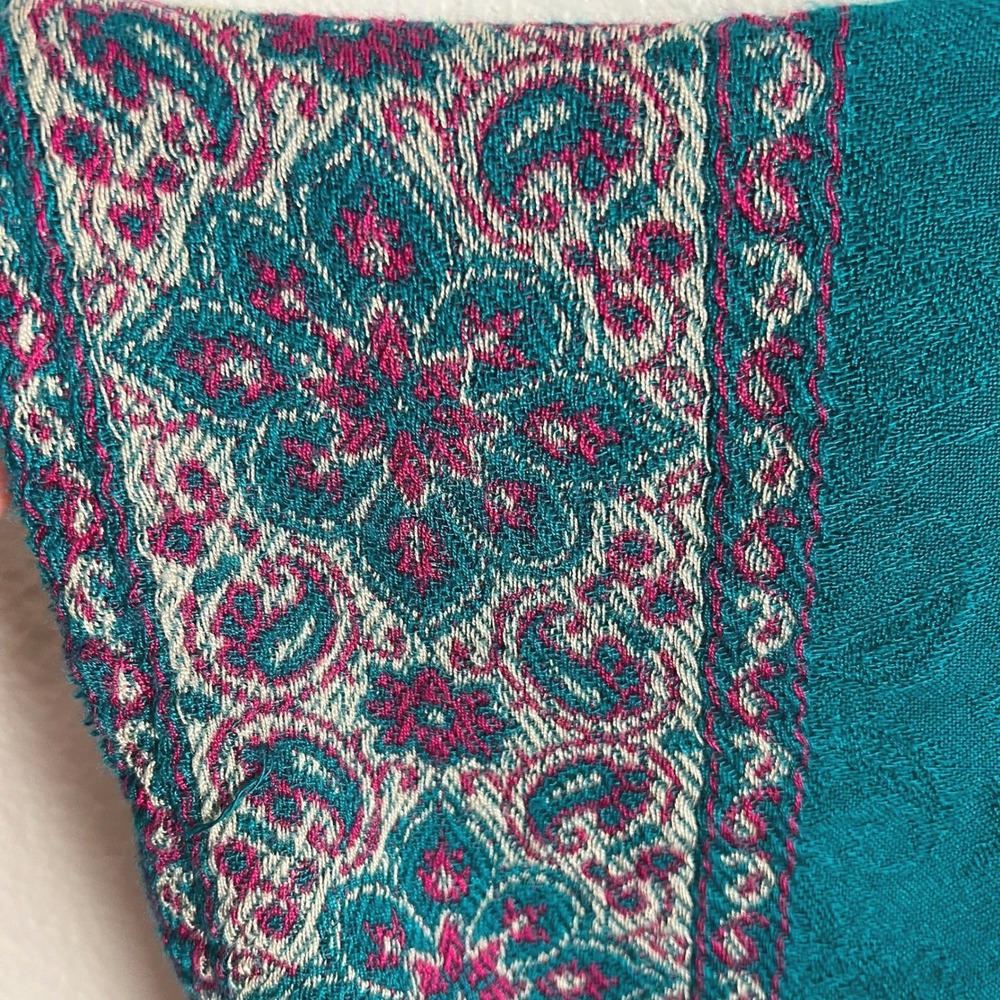 Time for Me Teal Paisley Floral Kimono Cardigan Viscose Womens 2X Boho Festival - Picture 7 of 13